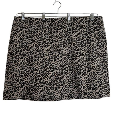 Minifalda elástica animal con estampado de leopardo negra tostada talla 24 LOFT Plus para mujer Foto 1 de 4