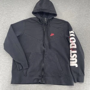 Nike Hoodie Erwachsene XL Extra Large schwarz Reißverschluss Sweatshirt Just Do It Spellout Herren - Bild 1 von 6