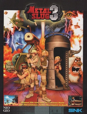 Flyer Metal Slug 3 Arcade Videojuego Anuncio NEO GEO Original Foto 1 de 2