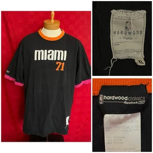 Miami Heat Hurricanes Rag Material Reebok Hardwood Classics XL Tall shirt Jersey - Picture 1 of 16