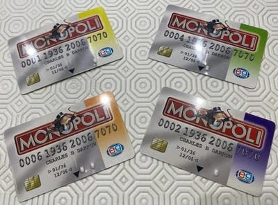 Monopoli Edizione Banking - 4 Carte Di Credito Ricambio - Edizione Hasbro 2006 - Immagine 1 di 2