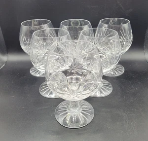 6 x Vintage Brandy Glasses Snifter Cut Crystal Round Balloon Fan design 300ml - Picture 1 of 3