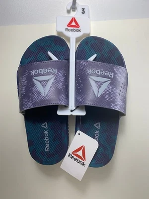 Reebok Boys Blue Lightweight Pervade EVA Comfort Footbed Slide Sandals Size 3 - Image 1 of 3