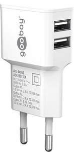 12W Dual USB-Ladegerät kompaktes USB-Netzteil mit 2xUSB Anschlüssen Weiß - Bild 1 von 8