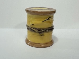 Limoges Spool of Thread Sewing Trinket Box - Picture 1 of 14