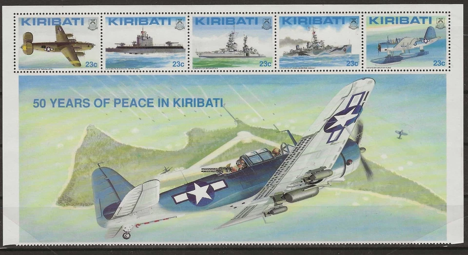 Kiribati 1993 - 50th Anniversary Battle of Tarawa Sheetlet Nº2, Top of Sheet MNH - Imagem 1 de 1