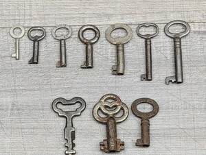 Alte antike Skelett Schlüssel Konvolut 10 Nachlass Sammlung. Sehr schön - Bild 1 von 9