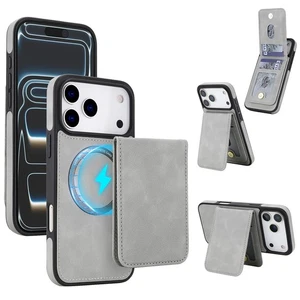 Detachable Card Holder Magnetic Case Cover for iPhone 17 16 15 Pro Max Air 16E - Picture 1 of 14