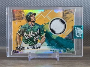 Camiseta deportiva 2024 Topps Archives MATT OLSON automática 1/1 Signature Series reliquia fuego FR-MO - Imagen 1 de 2