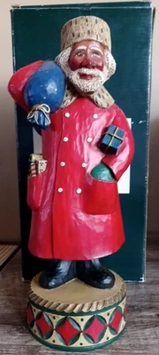 Vintage Leo R. Smith Folk Art Santa With A Bag of Toys Figure # 046/750 w/Box - Image 1 of 4