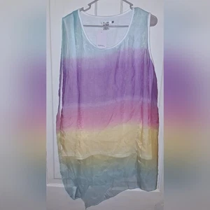 Feratelli Pastell Fließendes Tanktop Gr. XL Regenbogen Sommer Strand Urlaub Swimcover - Bild 1 von 5
