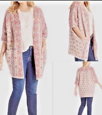 Lucky brand Women’s M Boho Western Pairie Open Front Cardigan Sweater - Image 1 of 4