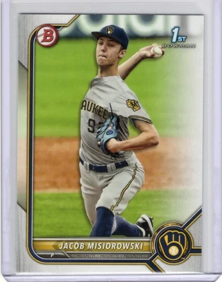 2022 Bowman Draft #BD-132 Jacob Misiorowski Bowman 1st - Milwaukee Brewers  - Image 1 of 2
