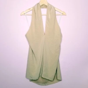 Theory Beige Ertil Summer Silk Halter Lightweight Top Blouse Sleeveless Size P - Picture 1 of 6
