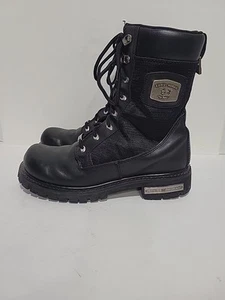 EDDIE MORAN BLACK LEATHER SIDE ZIP MOTORCYCLE MENS 9.5 W BOOTS - Picture 1 of 6