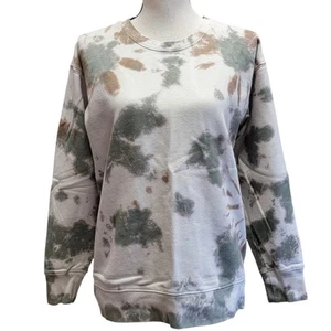 Lucky Brand Tie Dye Sweatshirt Damen Gr. S creme grün braun Rundhals Pullover Oberteil - Bild 1 von 6