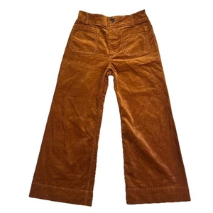 Pantalones de Pana Anthropologie The Colette Talla 31 Maeve Recortados Pierna Ancha Bronce - Imagen 1 de 8