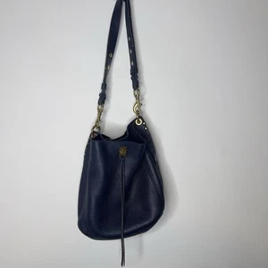 Rebecca Minkoff DARREN Large Shoulder Crossbody Navy Blue Bucket Leather Bag - Bild 1 von 14
