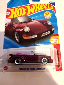 Hot Wheels 2025 Porsche 911 Turbo Cabriolet #239/250 CARD ERROR? 911 AND 964? - Picture 1 of 4