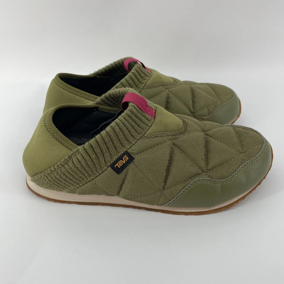 Teva Re Ember Moc Ripstop 绗缝懒人靴女式 9 码绿色绗缝 — 第 1/4 张图片