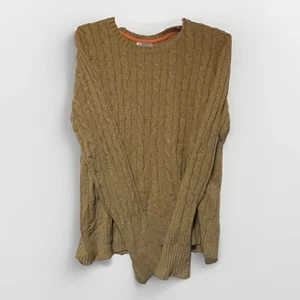 Vintage JCPenney Sweater Mens Large Mustard Brown Grandpacore  Merino Wool Blend - Picture 1 of 5
