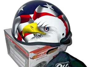 Outlaw Eagle Flag Themed Advanced Motorcycle Helmet Size XXL T-70 11/13 NIB - Picture 1 of 21