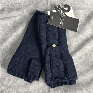 Lauren Ralph Lauren Women's Cable Knit Convertible Mitten Gloves One Size NWT - Picture 1 of 8