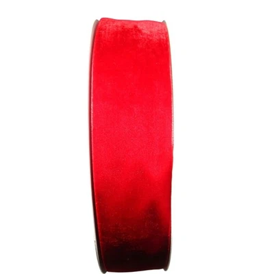 Red Velvet Ribbon 1.5" X 20 Yards Crafts Wreaths Bow Making Decorations Spooled - Image 1 of 3