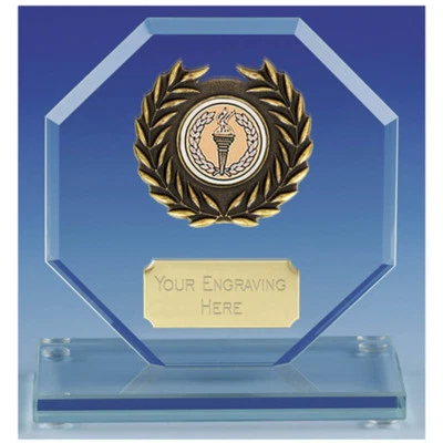 GLENWAY Trophäe / Auszeichnung GRÖSSE 12,5 CM KOSTENLOSE GRAVUR JC011BT Jade Glas