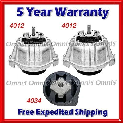 O042 Fits 2007-2008 BMW 335xi 3.0L AWD Sedan AUTO Motor & Transmission Mount 3pc Foto 1 de 4