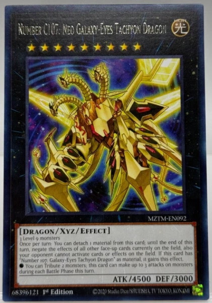 Yugioh - Number C107: Neo Galaxy-Eyes Tachyon Dragon MZTM-EN092 - Rare   - NM/M - Image 1 of 1
