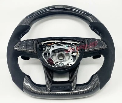 Mercedes C63, AMG GTS GT LED Carbon Fibre Steering Wheel - Customisable Options - Image 1 of 4