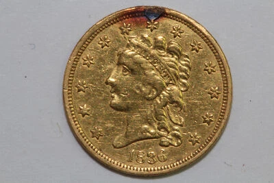 Red 1836 Script "8" Cabeza Clásica Cuarto de Águila Oro XF X-Jewelry (Oro933) Foto 1 de 4