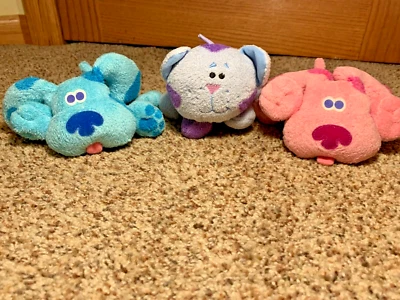LOTE DE 3 Juguetes de Peluche Fisher Price Blues Clues Mini Azul Magenta Periwinkle 5" Foto 1 de 3