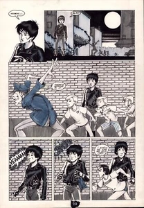 1986 Aircel Comics SAMURAI #2 Seite 29 Skateboard Crash BLAIR Original Comic Art - Bild 1 von 1