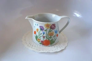 VINTAGE FLAMMEN FEUERFEST PITCHER WITH FLORAL ACCENT - Picture 1 of 4