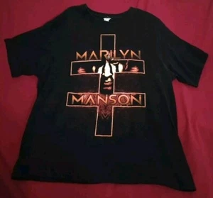 Vintage 2012 Marilyn Manson Double Cross Concert T Shirt Size XL Goth Metal Tee - Picture 1 of 5