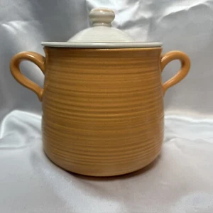 Vintage Franciscan Ware Sierra Sand Bean Pot And Lid Canister 1960s 1970s USA - Picture 1 of 10