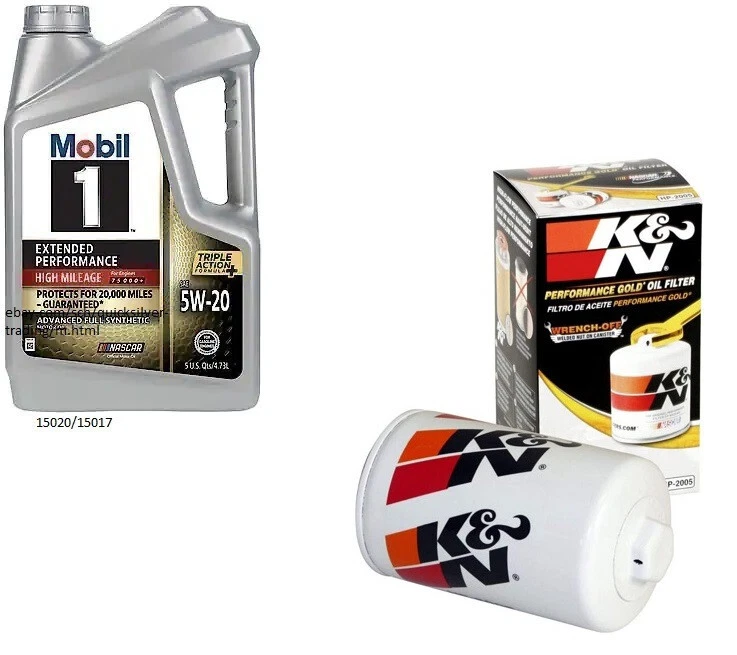 Aceite de motor Mobil1 5w20 EP/HM Adv Full Syn - 5 cuartos de galón con filtro de aceite K&N HP-2005 Foto 1 de 1