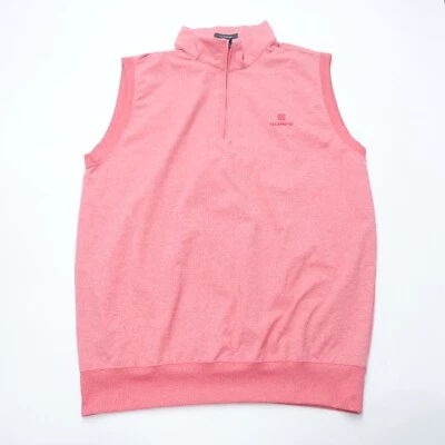 Chaleco Suéter Turtleson Para Hombre Mediano Rosa Logo Elastizado Golf Rendimiento 1/4 Cremallera Foto 1 de 4