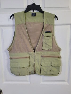 Unisex Large ExOfficio Nylon Lightweight Fly Fishing Multipocket Vest green. - Image 1 of 4