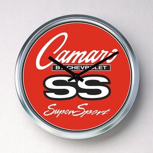 CAMARO CHEVROLET Wanduhr Edelstahl lautlos Quarz Mann Höhle Garage Schuppen - Bild 1 von 12
