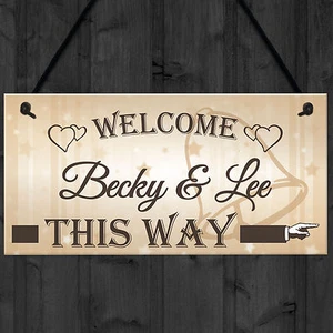 Personalised This Way Wedding Welcome Sign For Bride & Groom Reception Party - Picture 1 of 6
