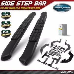 Barras laterales de acero negro de 4,25 pulgadas para Jeep Wrangler JL 2018-2024 SUV 2 puertas - Imagen 1 de 12