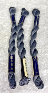 3 MINT Anchor Perle Pearl Cotton #400 Deep Grey Embroidery Floss Vintage Skein - Picture 1 of 3