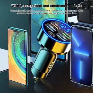 5/6 Port USB C Superschneller Autoladeadapter für Android-Handy 12V/24V - Photo 1 sur 14