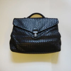 Bottega Veneta briefcase intrecciato leather black A4 Commuter - Picture 1 of 12