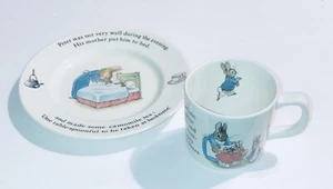 Vintage Wedgwood von Etrurien & Barlaston Peter Rabbit Teller & Tasse Beatrix Potter - Bild 1 von 8