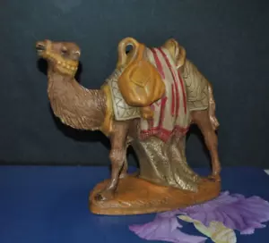 Figura Cerámica Navidad Belén CAMEL MOLDE DE COLECCIÓN 8.25”x 9.5”L Firmado Artista AM 1986 - Imagen 1 de 4