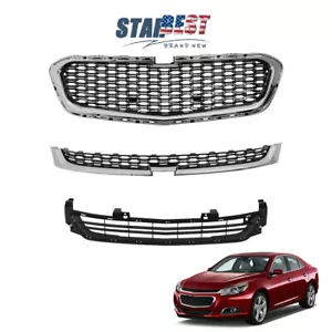 Front Upper Center Lower Grille Set Black Plastic For Chevy Malibu 2014-2016 - Bild 1 von 20